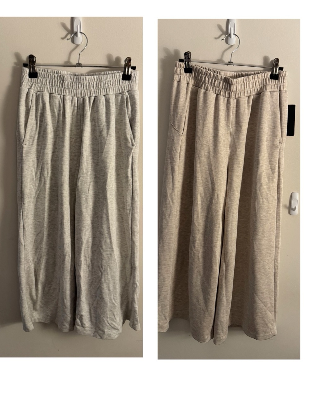 Danskin(2 pairs in Grey and Oat) Wide-Leg Elastic-Waist Pants